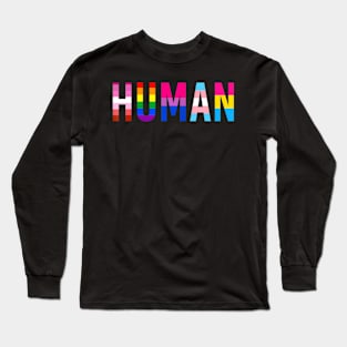 Human Lgbt Flag Gay Pride Month Transgender Rainbow Long Sleeve T-Shirt